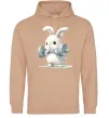 Жіноча толстовка (худі) Зайчик з штангою Пісочний Жіноча толстовка (худі) Зайчик з штангою Пісочний фото