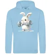 Женская толстовка (худи) Зайчик з штангою Голубой фото