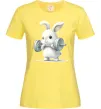 Жіноча футболка Зайчик з штангою Лимонний фото