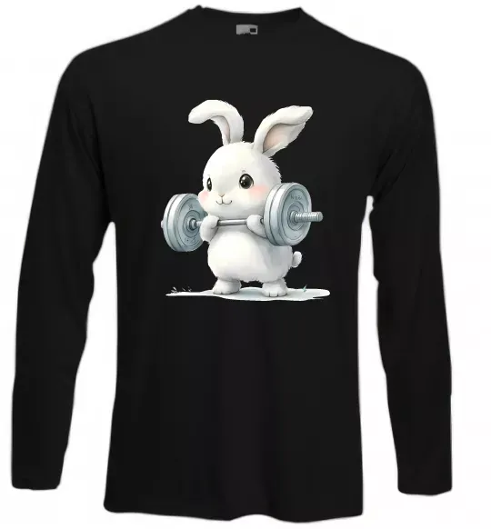 Лонгслив Зайчик з штангою Черный фото