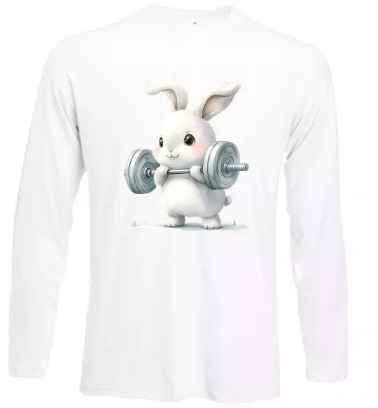Лонгслив Зайчик з штангою Белый фото