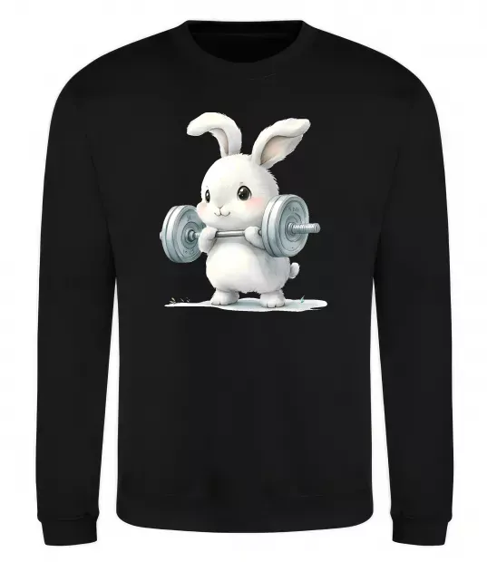 Свитшот Зайчик з штангою Черный фото