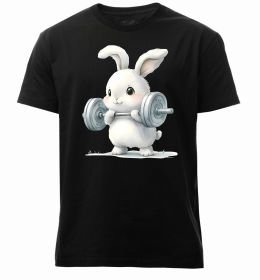 Мужская премиум футболка Зайчик з штангою