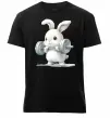 Чоловіча преміум футболка Зайчик з штангою Чорний фото