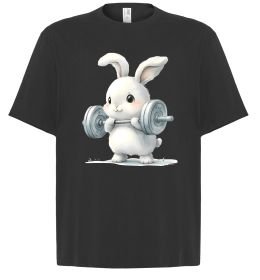 Футболка Оверсайз Зайчик з штангою