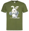 Чоловіча футболка Зайчик з штангою Оливковий фото