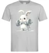 Чоловіча футболка Зайчик з штангою Сірий фото