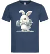 Чоловіча футболка Зайчик з штангою Темно-синій фото