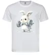 Чоловіча футболка Зайчик з штангою Білий фото