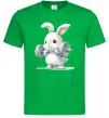 Чоловіча футболка Зайчик з штангою Зелений фото