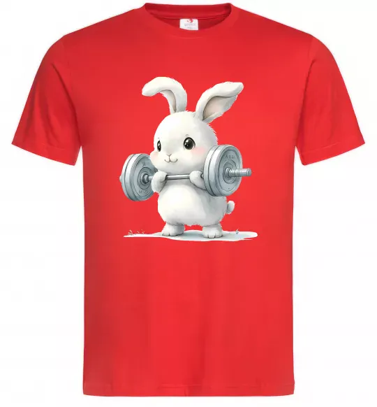 Чоловіча футболка Зайчик з штангою Червоний фото