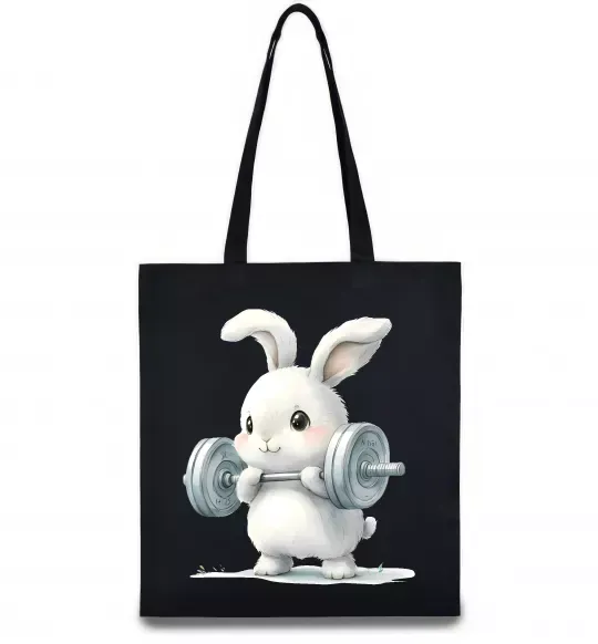 Еко-сумка Зайчик з штангою Чорний фото
