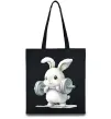 Еко-сумка Зайчик з штангою Чорний фото
