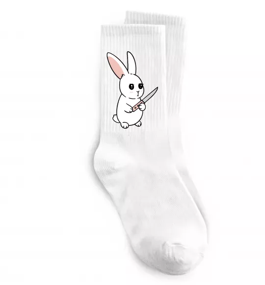 Носки Зайчик з ножем Белый фото
