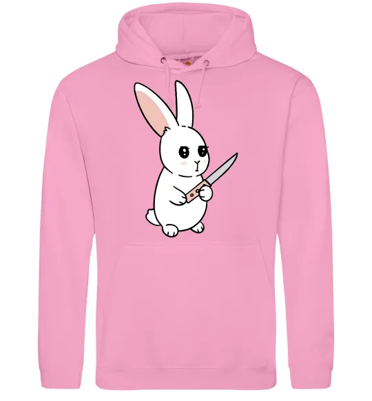 Чоловіча толстовка (худі) Зайчик з ножем Рожевий фото