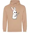 Мужская толстовка (худи) Зайчик з ножем Песочный фото