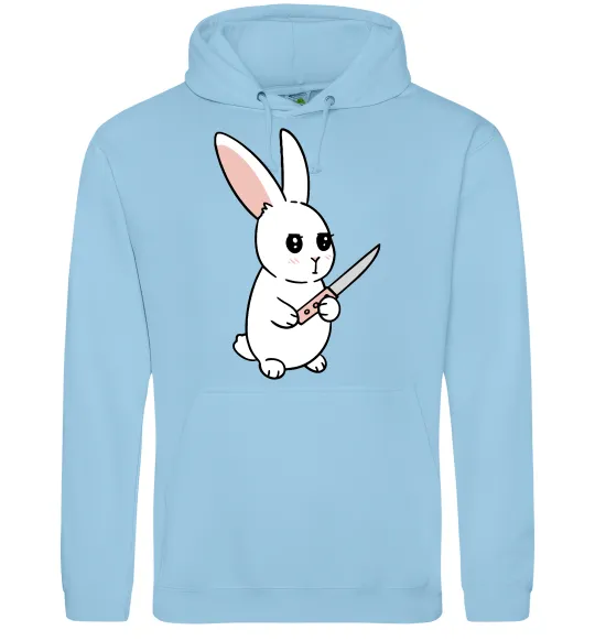 Чоловіча толстовка (худі) Зайчик з ножем Блакитний фото