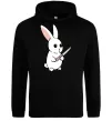 Жіноча толстовка (худі) Зайчик з ножем Чорний фото