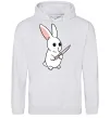 Жіноча толстовка (худі) Зайчик з ножем Сірий меланж фото