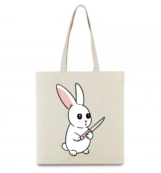 Эко-сумка Зайчик з ножем Бежевый фото