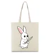 Эко-сумка Зайчик з ножем Бежевый фото