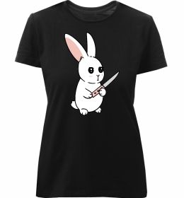 Жіноча преміум футболка Зайчик з ножем