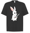 Футболка Оверсайз Зайчик з ножем Чорний фото