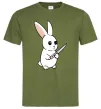 Мужская футболка Зайчик з ножем Оливковый Мужская футболка Зайчик з ножем Оливковый фото
