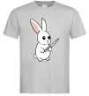 Мужская футболка Зайчик з ножем Серый Мужская футболка Зайчик з ножем Серый фото