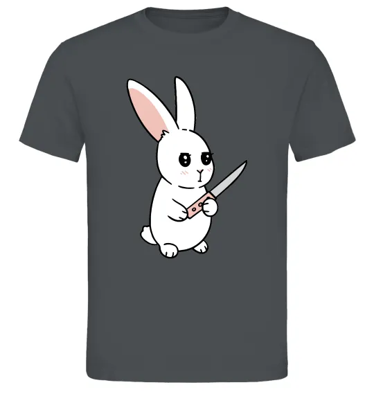 Мужская футболка Зайчик з ножем Графит фото