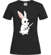 Жіноча футболка Зайчик з ножем Чорний фото