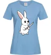Жіноча футболка Зайчик з ножем Блакитний фото