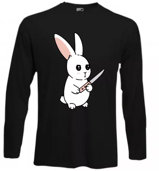 Лонгслив Зайчик з ножем Черный фото