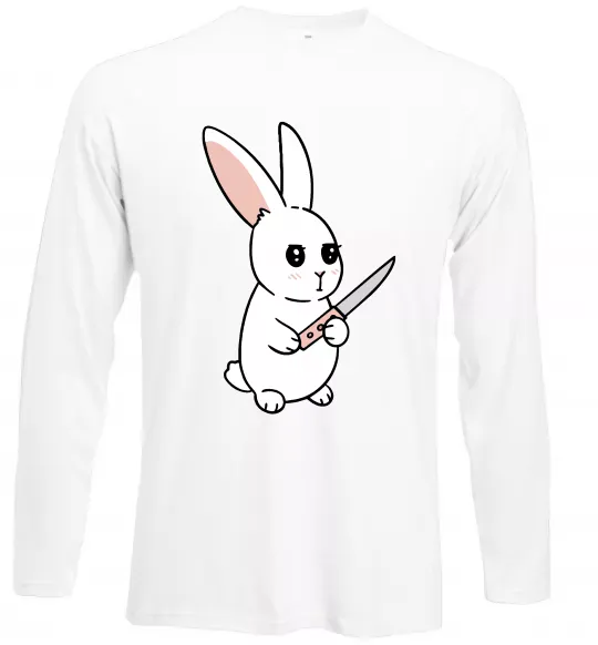 Лонгслив Зайчик з ножем Белый фото