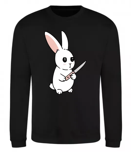 Світшот Зайчик з ножем Чорний фото