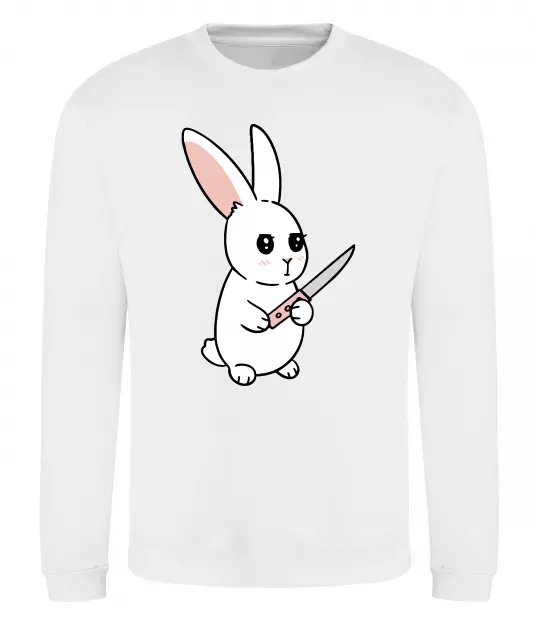 Світшот Зайчик з ножем Білий фото