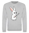 Світшот Зайчик з ножем Сірий меланж фото