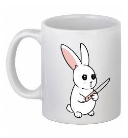 Чашка керамическая Зайчик з ножем