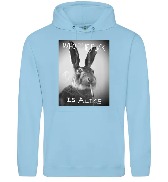 Чоловіча толстовка (худі) Who is Alice? Блакитний фото
