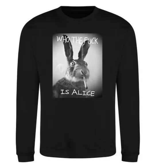 Світшот Who is Alice? Чорний фото