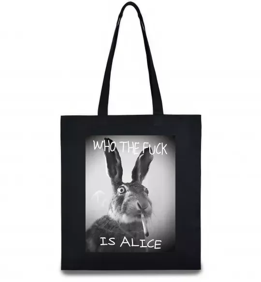 Еко-сумка Who is Alice? Чорний фото