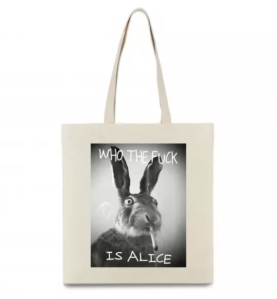 Еко-сумка Who is Alice? Бежевий фото