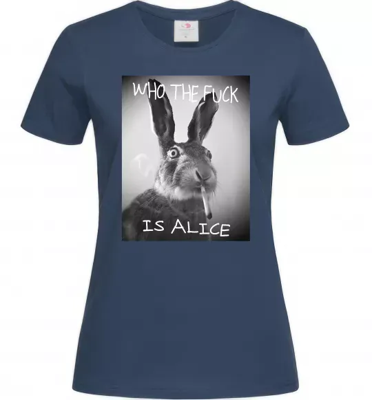 Женская футболка Who is Alice? Темно-синий фото