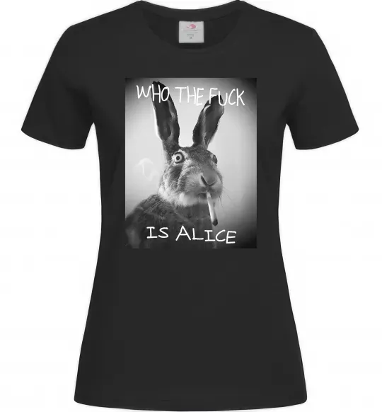 Женская футболка Who is Alice? Черный фото