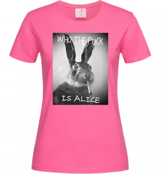 Женская футболка Who is Alice? Ярко-розовый фото