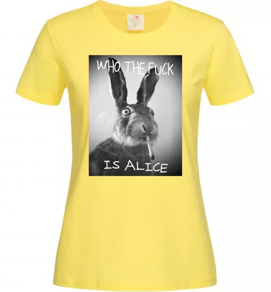 Женская футболка Who is Alice? Лимонный фото