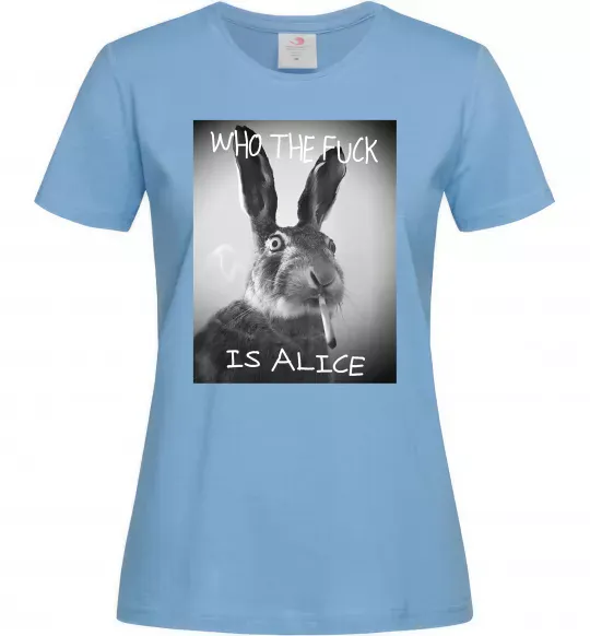 Женская футболка Who is Alice? Голубой фото