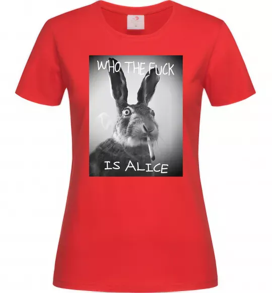 Женская футболка Who is Alice? Красный фото