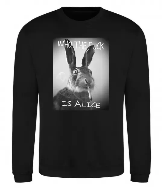 Свитшот Who is Alice? Черный фото