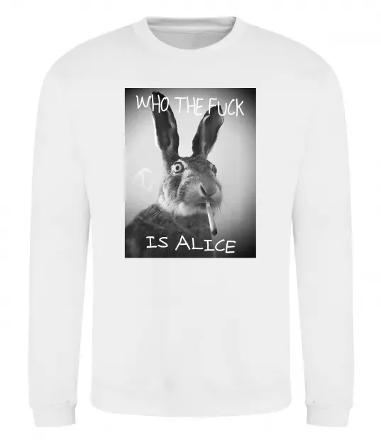 Свитшот Who is Alice? Белый фото
